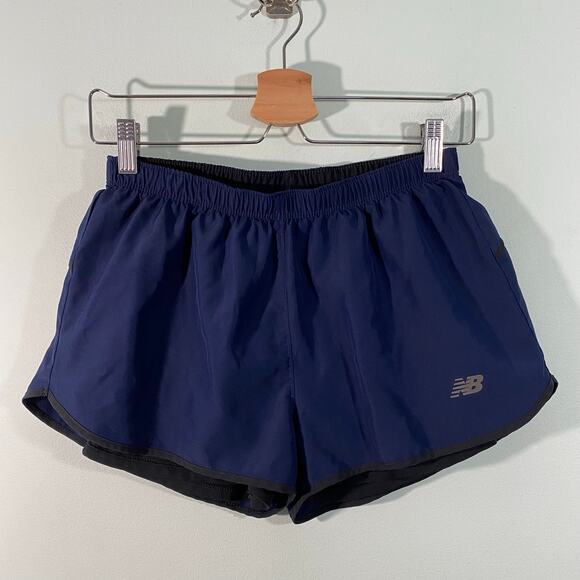 New Balance Women Navy Running Shorts with Lining Size XS - Picture 1 of 7